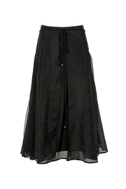 Beulah Black Chiffon Skirt