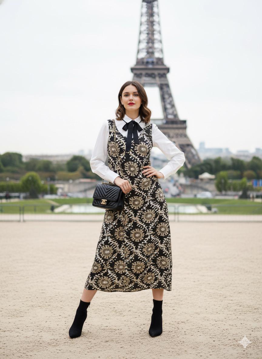 Birt Satin Printed Aline Jumper