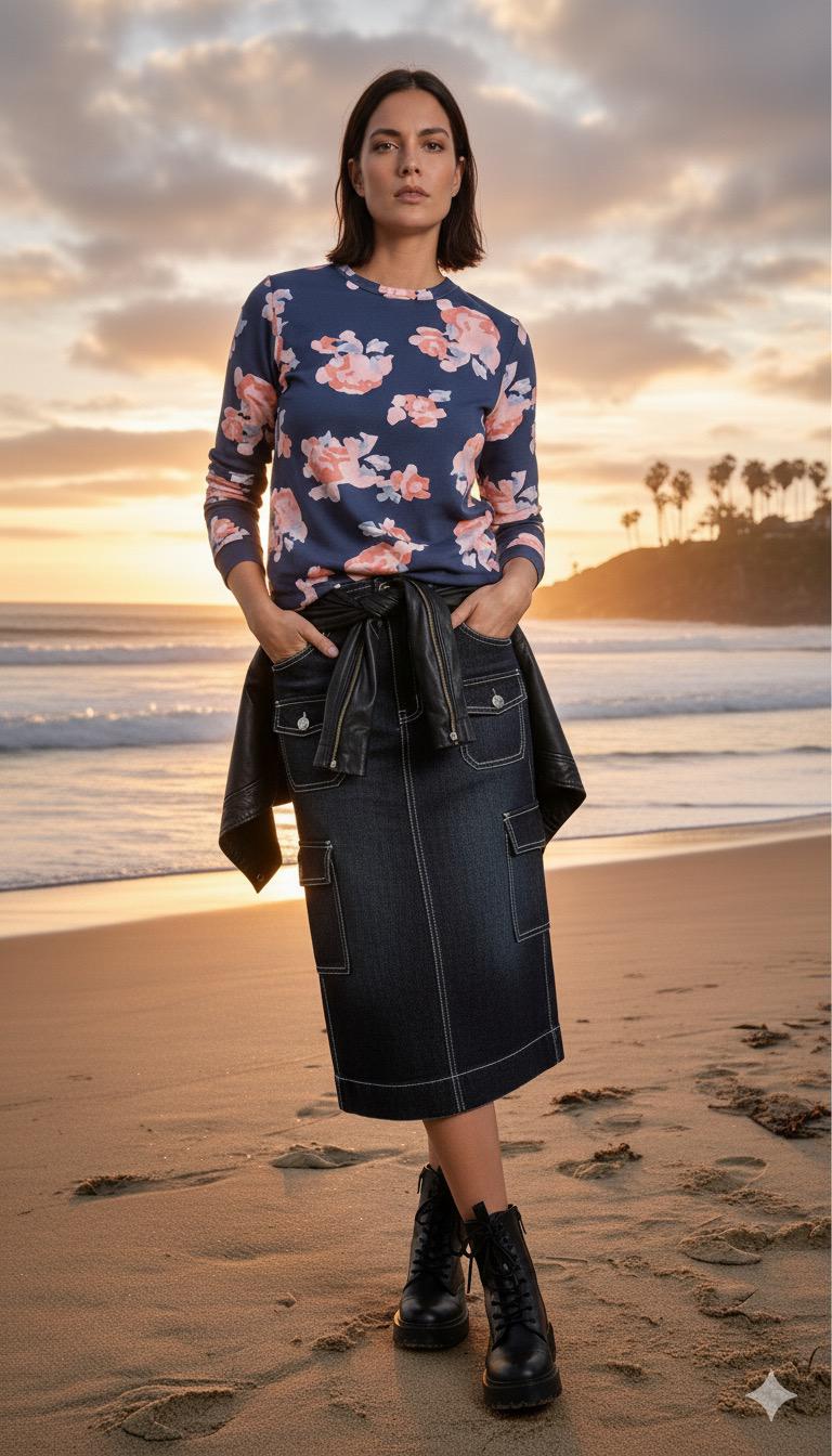 24/7 Cotton Chambray Printed Top