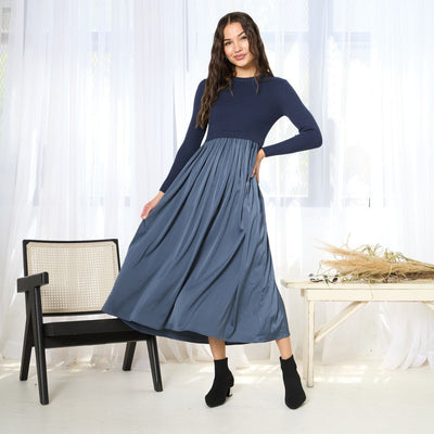 Japparel Sophia Knit Sweater and Satin Skirt Dress