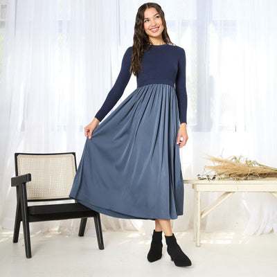 Japparel Sophia Knit Sweater and Satin Skirt Dress