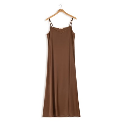 Point Maxi Satin Slip Dress