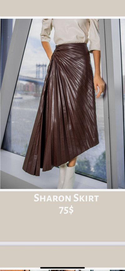 Luum Sharon Pleated Leather Skirt