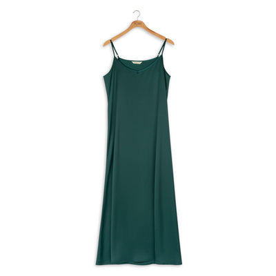 Point Maxi Satin Slip Dress