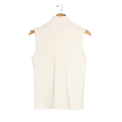 Point Sleeveless Mock Neck Top