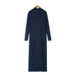 Point Aline Mock Neck Maxi Dress with Sleeves