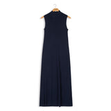 Point Mock Neck Sleeveless Maxi Dress