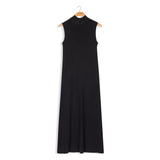 Point Mock Neck Sleeveless Maxi Dress