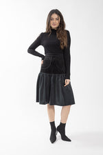Static Velvet Colorblock Skirt