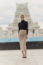 Ellie Makir Wool Midi Skirt