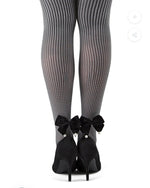 Memoi Pearl Bow Houndstooth Opague Tights MTF05377