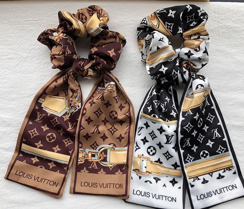 FHTH LV Logo Bow Scrunchy – From Head To Hose