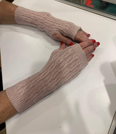 FHTH Narrow Cable Ribbed Fingerless Wool Glove