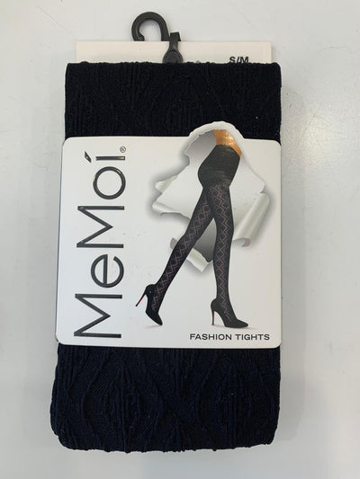 Memoi Black Wave Opaque Tights MF7-167