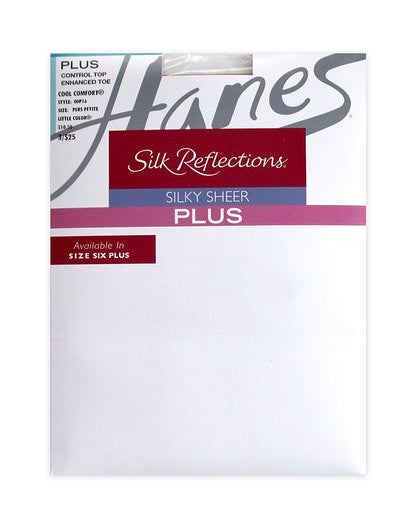 Hanes Silk Reflections Womens Plus-Size Control  Enhanced Toe Pantyhose P16