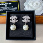 FHTH CC Rhinestone and Pearl Drop Earrings