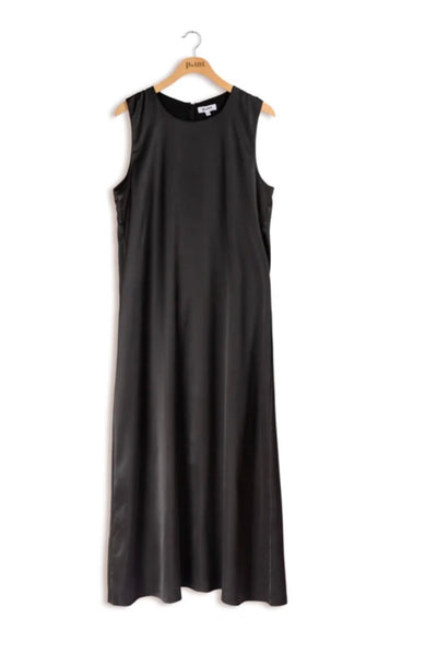 Point Satin Maxi Dress