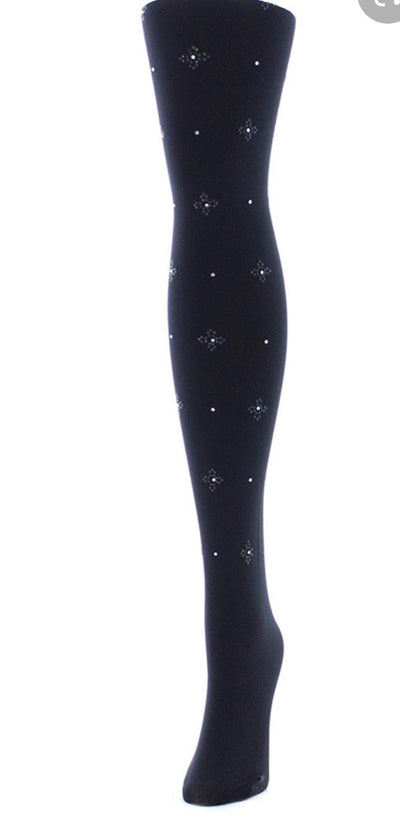 Memoi Floral Shine Glam Tights MF7-193